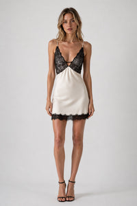 Bella Noir Satin Slip Dress