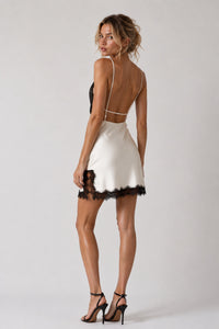 Bella Noir Satin Slip Dress