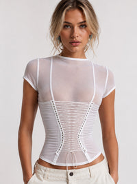 Victoria Sheer Corset Top