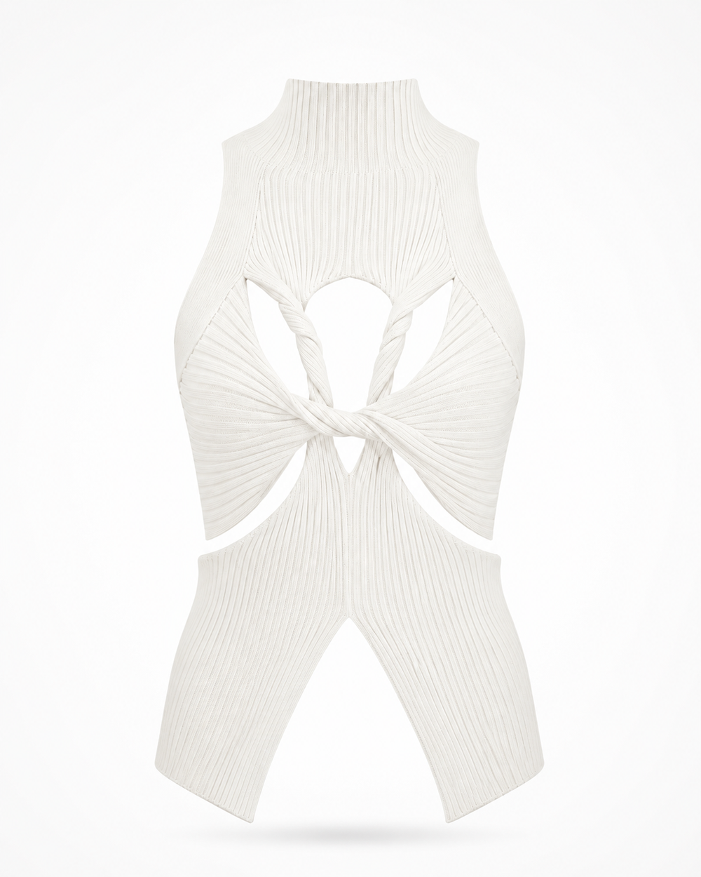 Tara Ribbed Twist Cutout Top