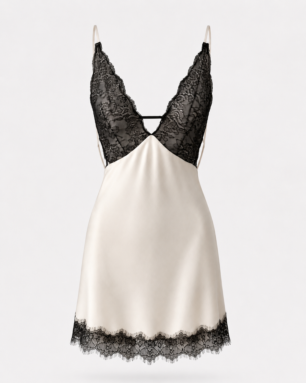 Bella Noir Satin Slip Dress