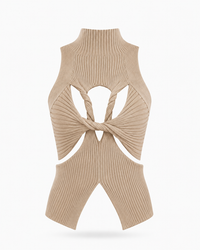 Tara Ribbed Twist Cutout Top