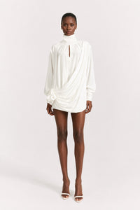 Naomi White Draped Dress